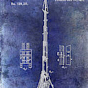 1871 Fire Hose Elevator Patent Blue Art Print