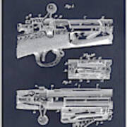 1892 Springfield Model Krag Jorgensen Rifle Patent Print Blackboard Art Print