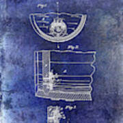 1897 Beer Barrel Tap Valve Patent Blue Art Print