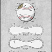 1928 J. E. Maynard Baseball Colorized Patent Print Gray Art Print