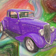 1934 Ford Colored Pencil Art Print