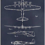 1935 B17 Flying Fortress Blackboard Patent Print Art Print