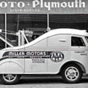 1940s Desoto Plymouth Miller Motors Art Deco Tow Truck Art Print