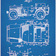 1941 Jeep Military Vehicle Blueprint Patent Print Art Print