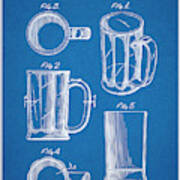 1949 Beer Mug Blueprint Patent Print Art Print