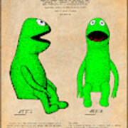 1959 Kermit The Frog Jim Henson Muppet Patent Print Antique Paper Art Print