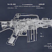 1966 Ar15 Assault Rifle Patent Print, M-16, Blackboard Art Print