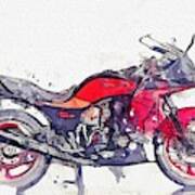 1984 Kawasaki Gpz 750 R 4 Watercolor By Ahmet Asar Art Print