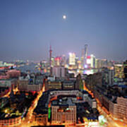 China, Shanghai Skyline And Financial #2 Art Print