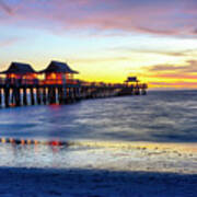 Florida, Collier County, Naples, View Of Naples Fishing Pier From Shore #2 Art Print