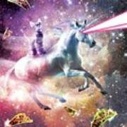 Space Cat Riding Unicorn - Laser, Tacos And Rainbow ...
