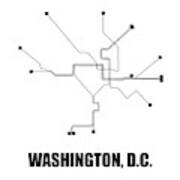 Washington Dc White Subway Map #2 Art Print