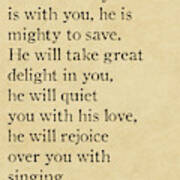 Zephaniah 3 17- Inspirational Quotes Wall Art Collection #2 Art Print