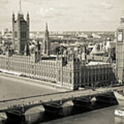 London Big Ben And House Of Parliament Art Print
