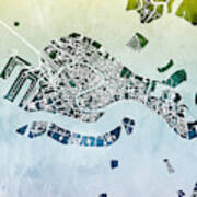 Venice Italy City Map #4 Art Print