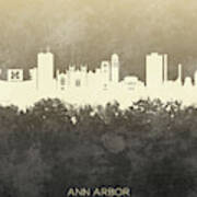 Ann Arbor Michigan Skyline #5 Art Print