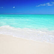 Clean White Caribbean Beach With Blue #5 Art Print