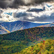 Blue Ridge And Smoky Mountains Changing Color In Fall #62 Art Print