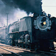 Vintage Railroad - Union Pacific 8444 Steam Engine Art Print