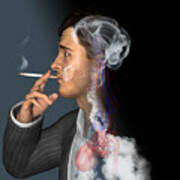 Man Smoking Cigarettes #9 Art Print