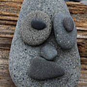 A Face Made Of Pebbles Art Print