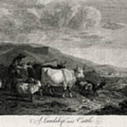 A Landskip And Cattle, 1774. Artist Art Print