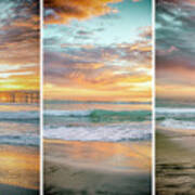 A Mission Beach Sunset Triptych Art Print