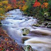 A River Runs Through Autumn Art Print