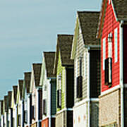 A Row Of Colorful Suburban Homes Art Print