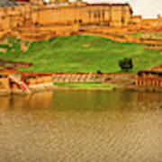 A Wide Panoramic View Of Amer Fort - India Art Print