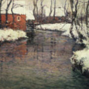 A Winter River Landscape Art Print