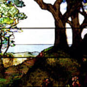A Wooded Landscape Right Panel Glass Art by Louis Comfort Tiffany - Fine  Art America