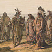 Aborigines Of North America Lithograph Art Print
