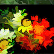Abstract Flowers Presentation Art Print