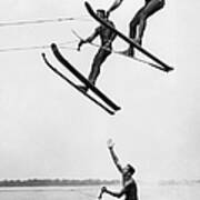 Acrobatic Nautical Ski. 1950s Art Print