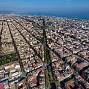 Aerial View Of Barcelona Art Print