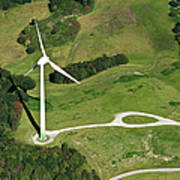 Aerial View Of Wind Turbine Art Print