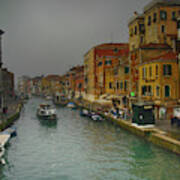 Along A Canal In Venice Art Print