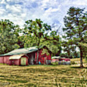 Along The Rural Road Old Barn In Tennessee Art Print