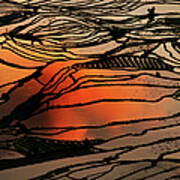 Amazing Reflection In The Rice Paddy Art Print