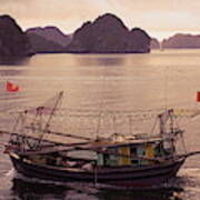 Amber Tones Fishing Vessel Vietnam Art Print