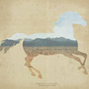 American Southwest Horse Distressed Art Print
