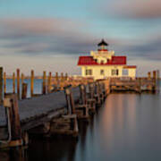 An Evening At Roanoke Marshes Lighthouse Art Print
