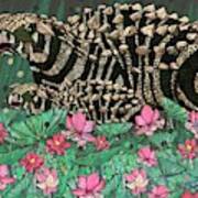 Ankylosaurus In Lilies Art Print