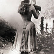 Annie Oakley Shooting Over Shoulder Art Print
