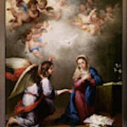 Annunciation Of The Blessed Virgin Mary By Bartolome Esteban Murillo Art Print
