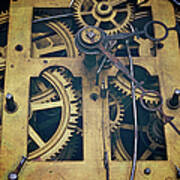 Antique Clock Gears, Cog And Parts Art Print