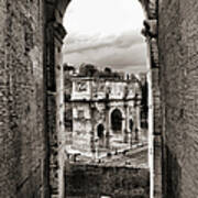 Antique Rome Bw Art Print