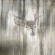 Antique Wildlife Deer 01 Art Print