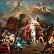 Apollo And Diana Attacking The Children Of Niobe By Jacques- Louis David Art Print